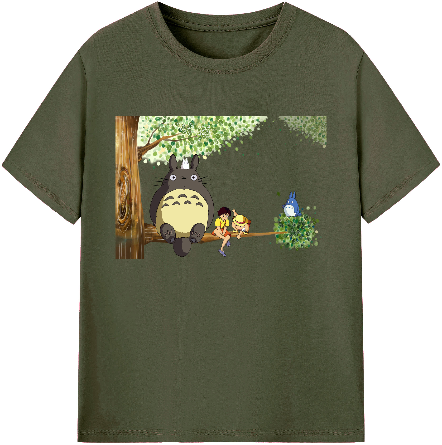 （画像用） となりのトトロ 草壁メイ 草壁サツキ My Neighbor Totoro Satsuki Kusakabe Mei Kusakabe 綿100％ メンズ半袖Tシャツ｜肌触りやわらか＆通気性